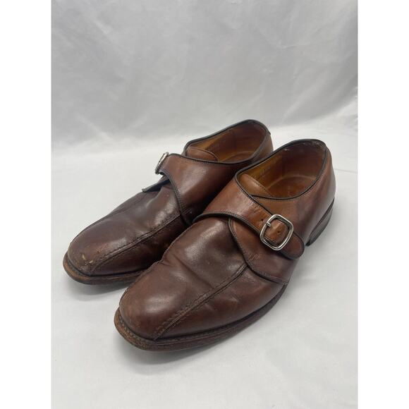 Allen Edmonds Men's Size 9.5 D US Brown Concord Leather Round Toe Dress Shoes - Picture 1 of 12
